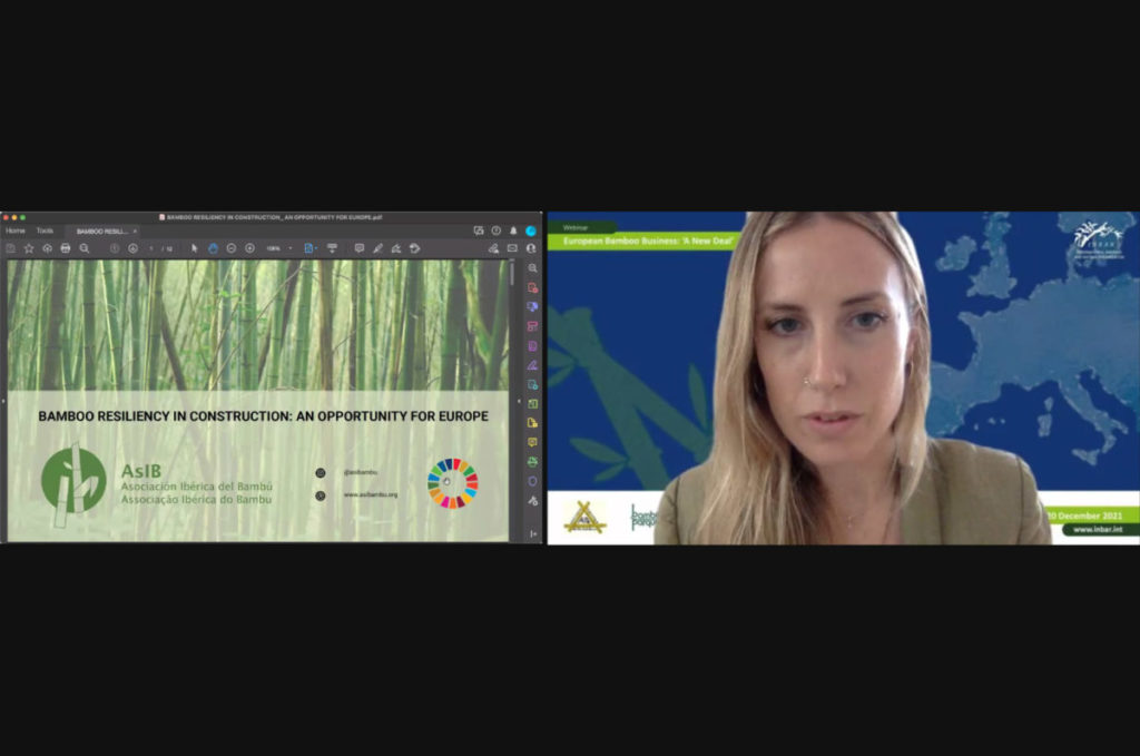 Last 20th December 2021, AsIB had the pleasure to participate in the webinar organized by Inbar to discuss about bamboo in Europe, with a focus on the construction sector.

It was a very fruitful discussion that connected AsIB with other people with the same objective: promote and regularize the use of bamboo in Europe (and the world).